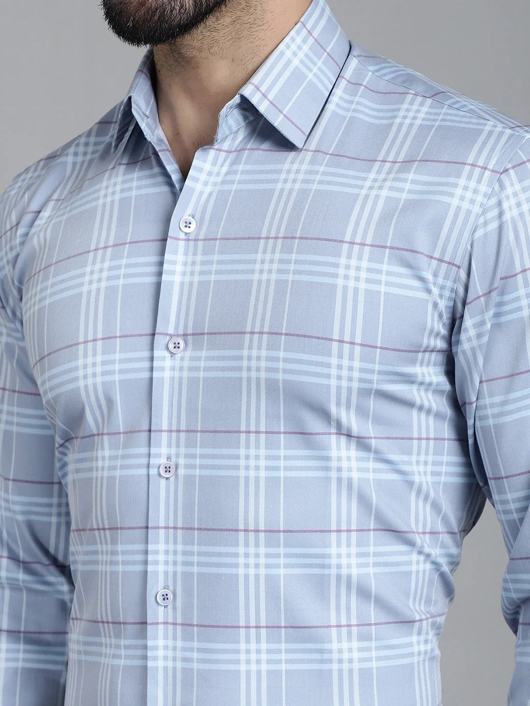 Checked Formal Shirt(Blue)