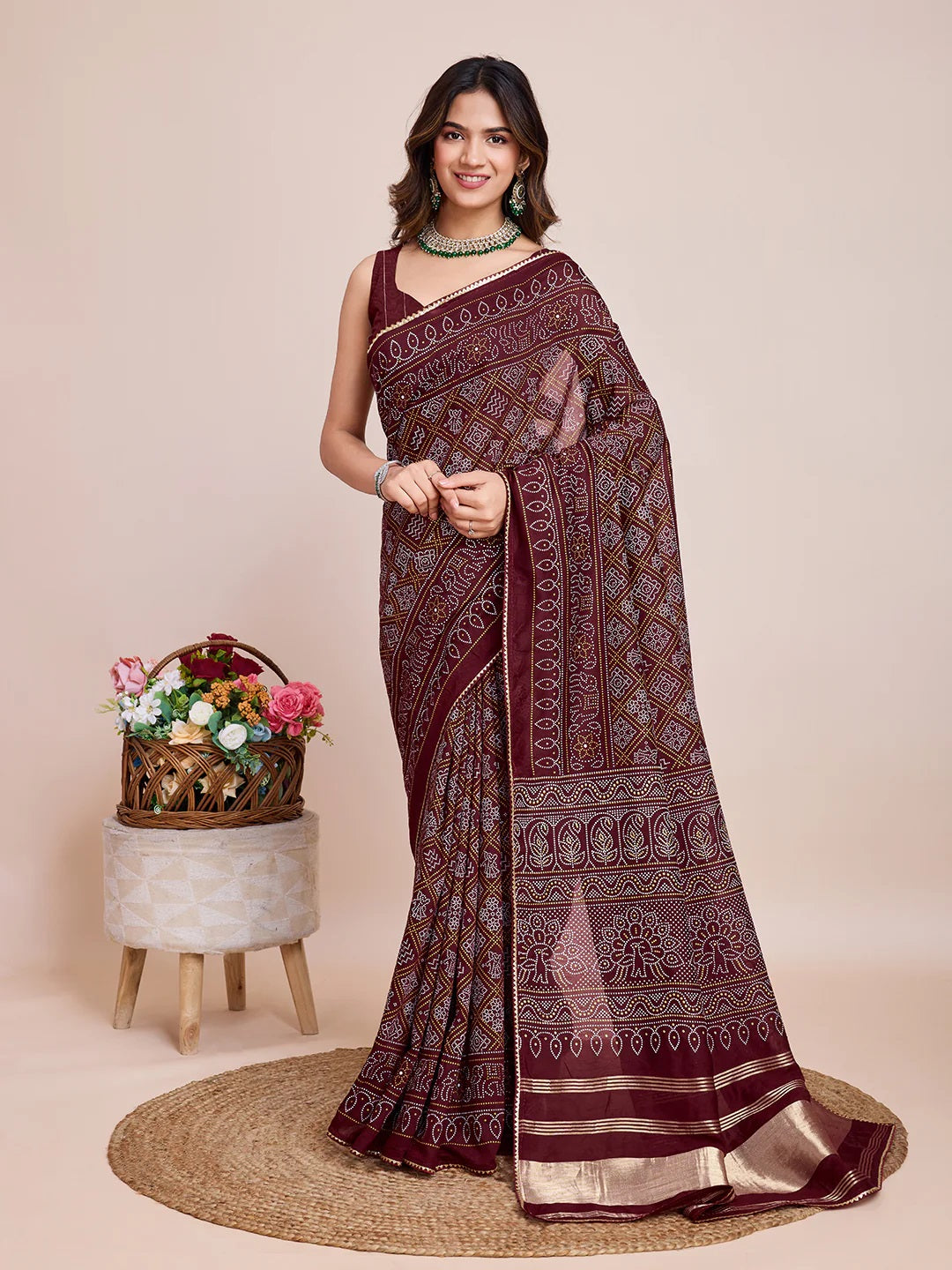 Women Party Wear Jari Weaving Pallu Semi Cotton Saree With Un Stitched Blouse(MAROON)