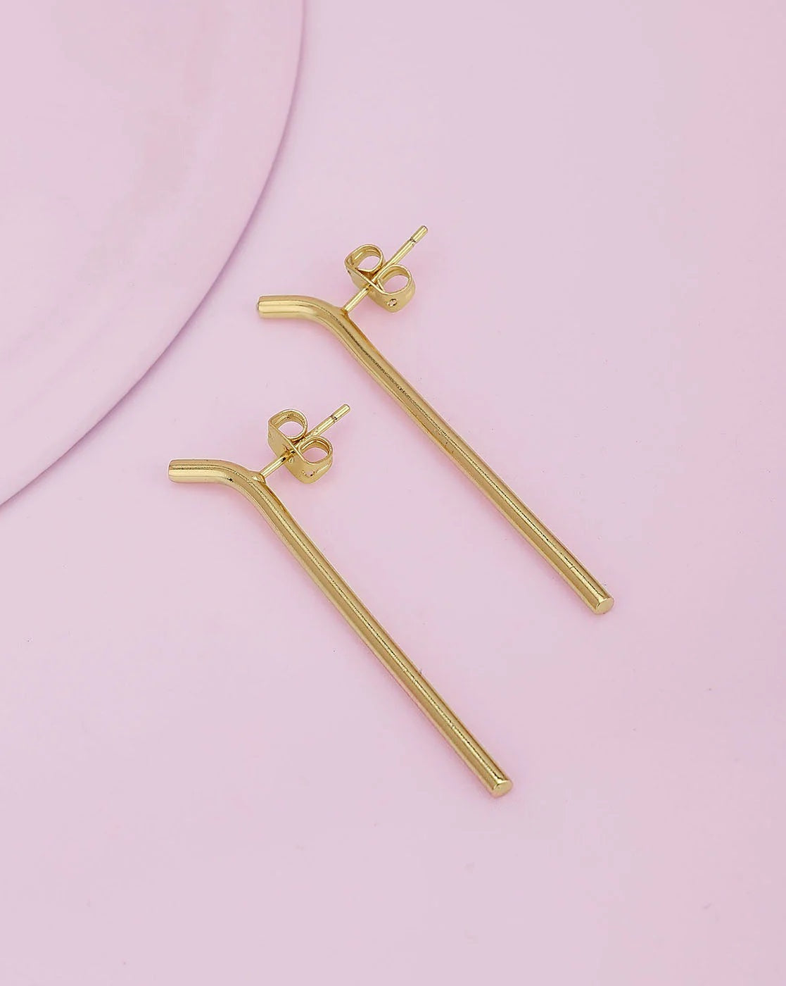 Set Of 2 Gold Plated Contemporary Hoop Earring