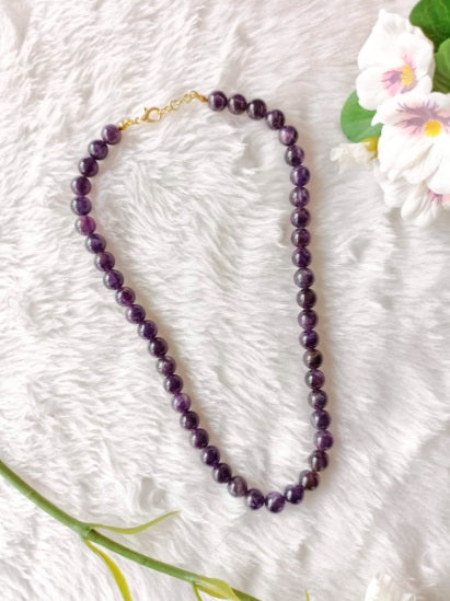 Amethyst Crystal Necklace 10mm