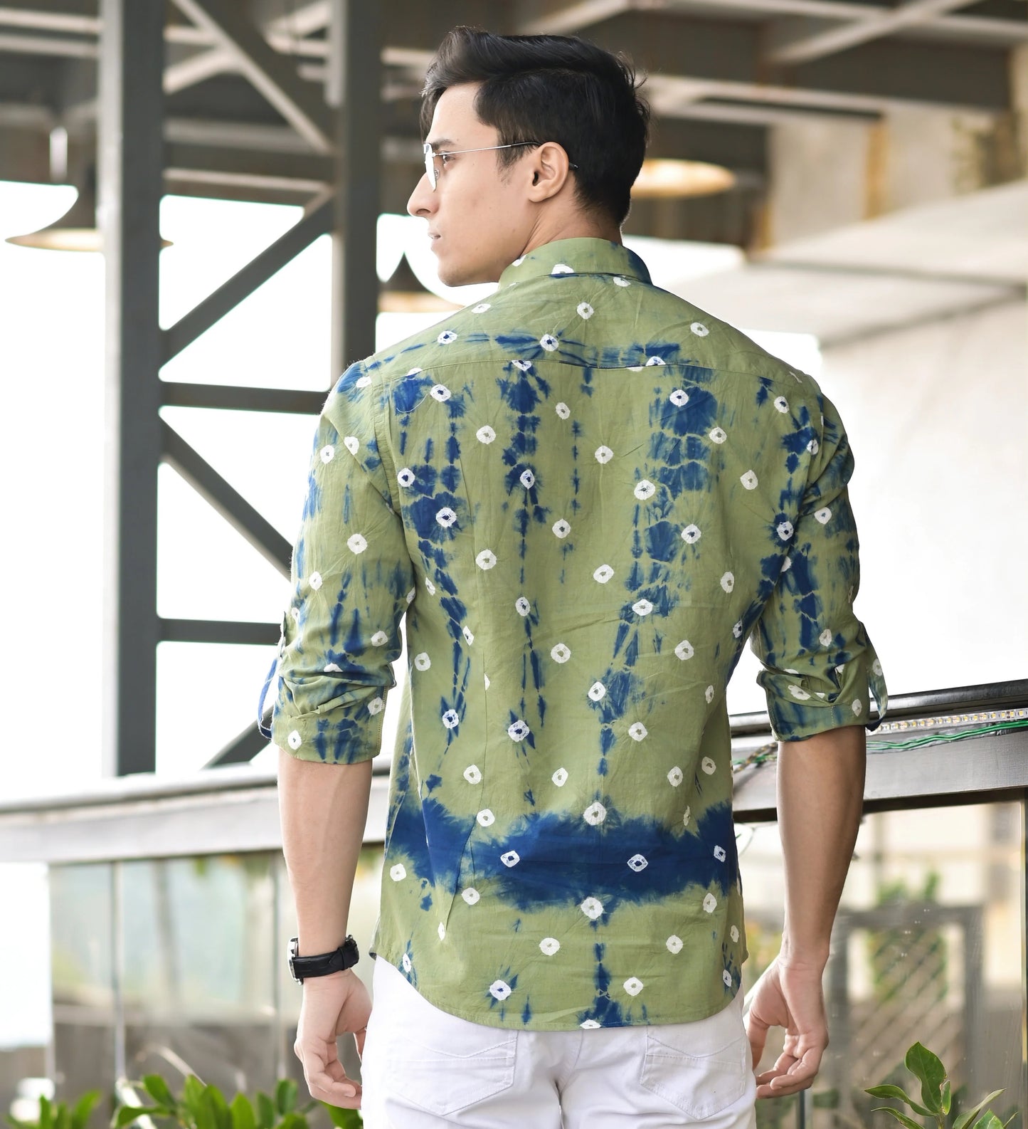 Men Geometric Printed Cotton Casual Shirt