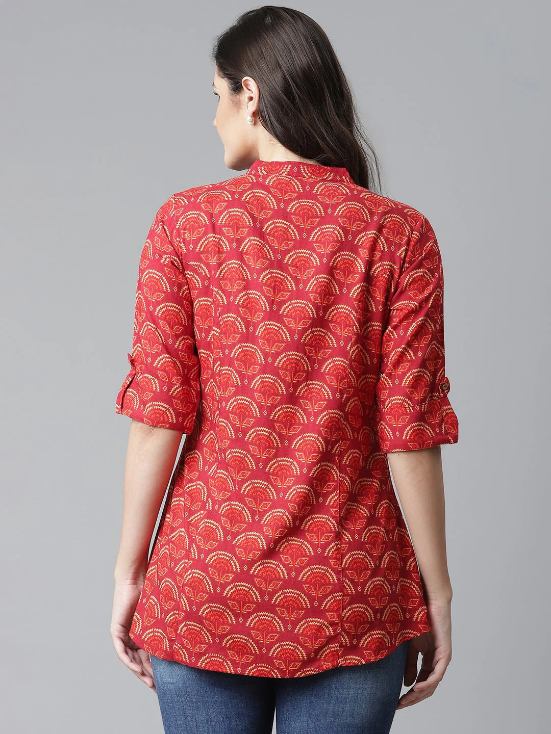 Women's Rayon Maroon Printed Top