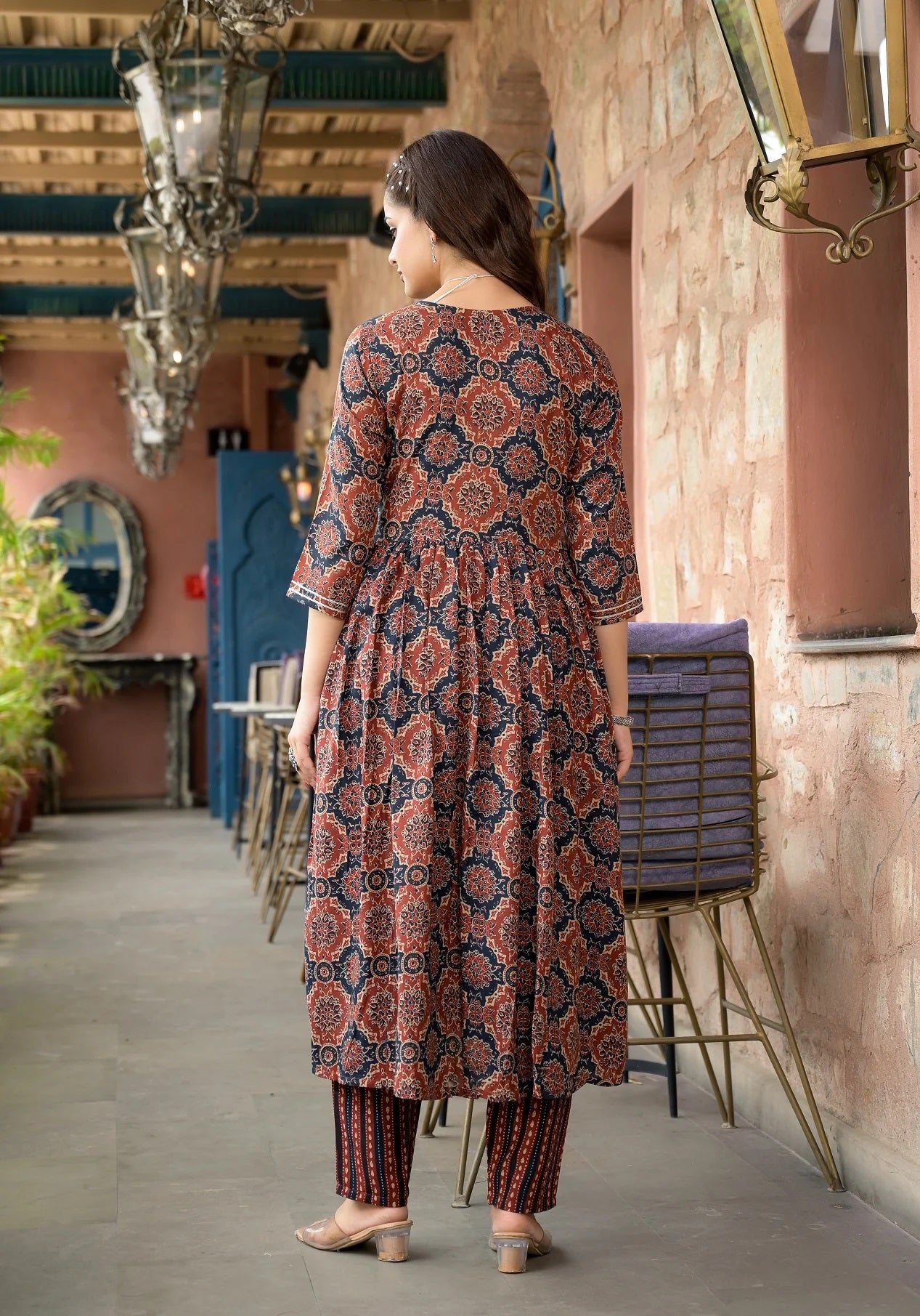 Women Party Wear Flower Printed Kurta With Pant And Dupatta Set