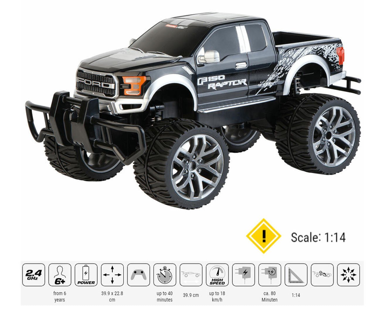 RC FORD F-150 RAPTOR BLACK 1:14