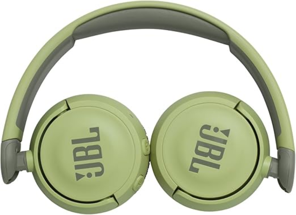 JBL JR310BT Ultra Portable Kids Wireless On-Ear Headphones with Safe Sound, Built-In Mic, 30 Hours Battery, Soft Padded Headband and Ear Cushion - Green,