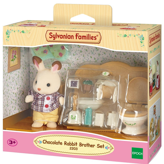 Sylvanian Families Chocolate Rabbit Brother Set (Washroom)