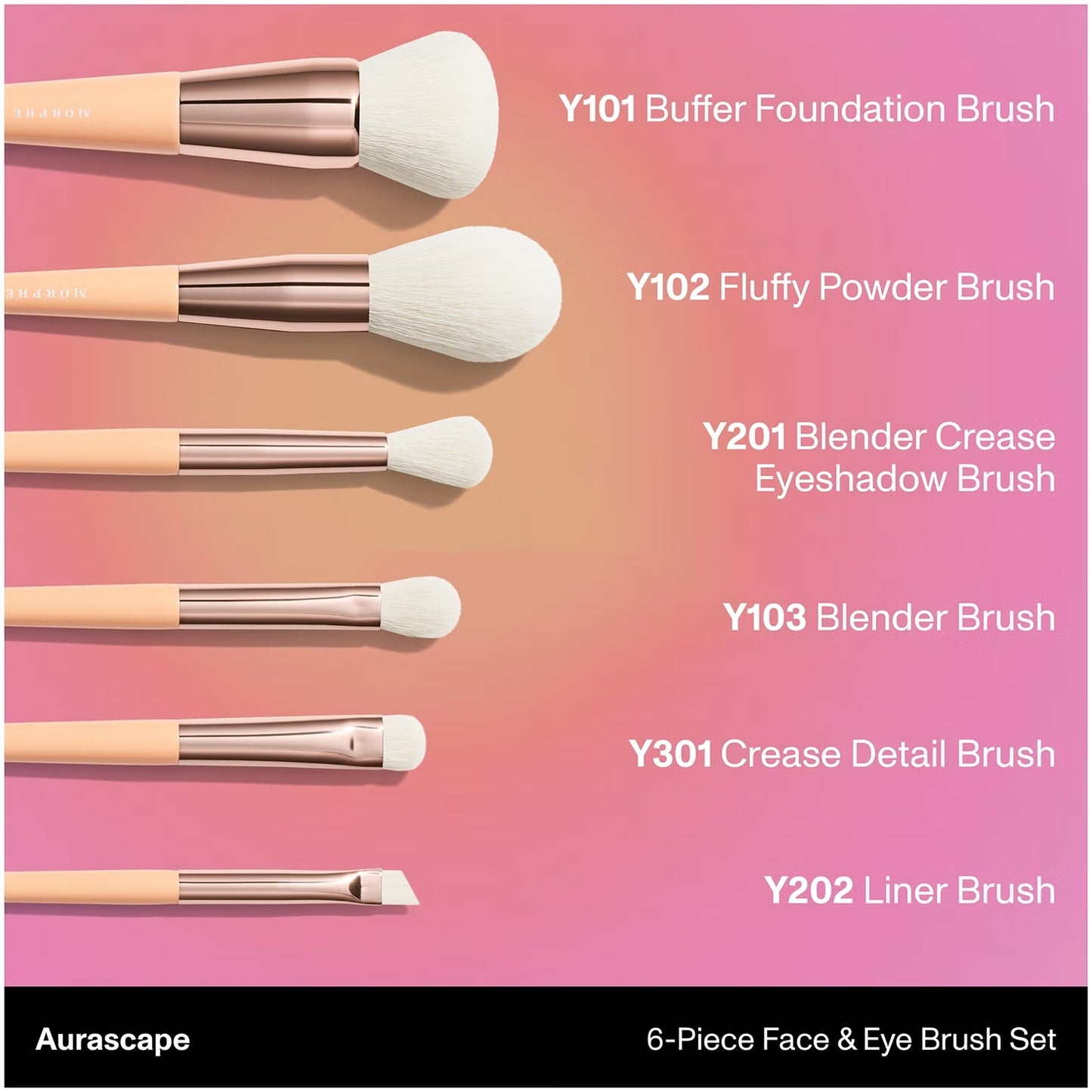 Morphe Aurascape 6-Piece Face and Eye Travel Brush Set