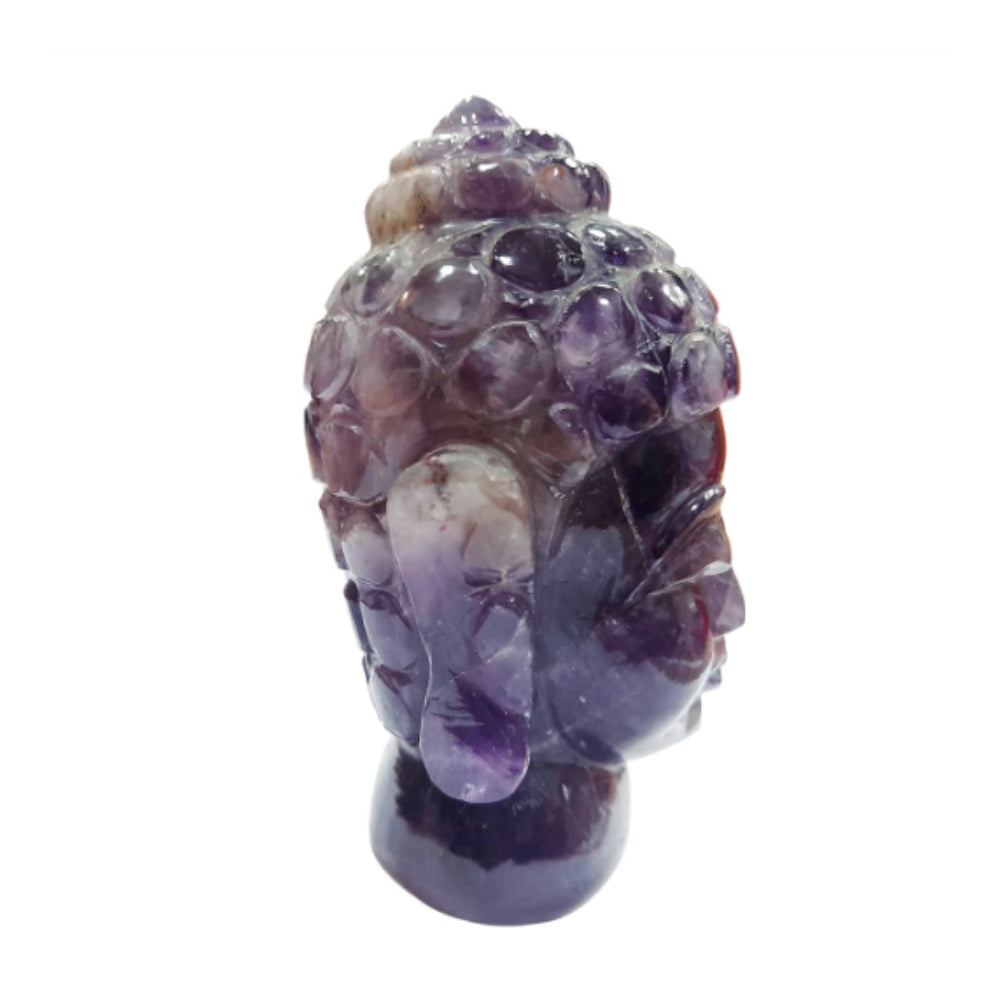 Amethyst Buddha Head | Hand carved | God of Fortune,Buddha figurine