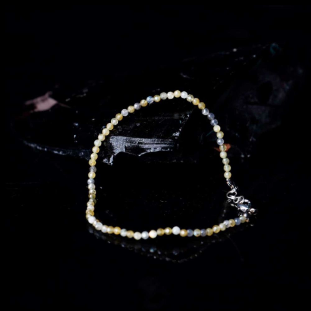 Labradorite Faceted Beads Anklet (3MM)