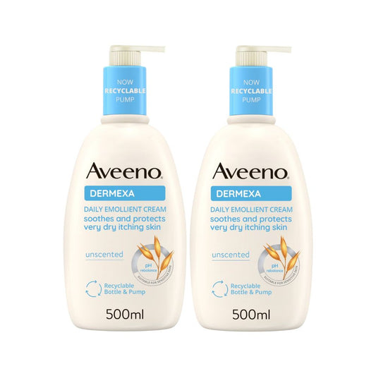 Aveeno Dermexa Cream Duo for Very Dry Itchy Skin 1L Mega Bundle