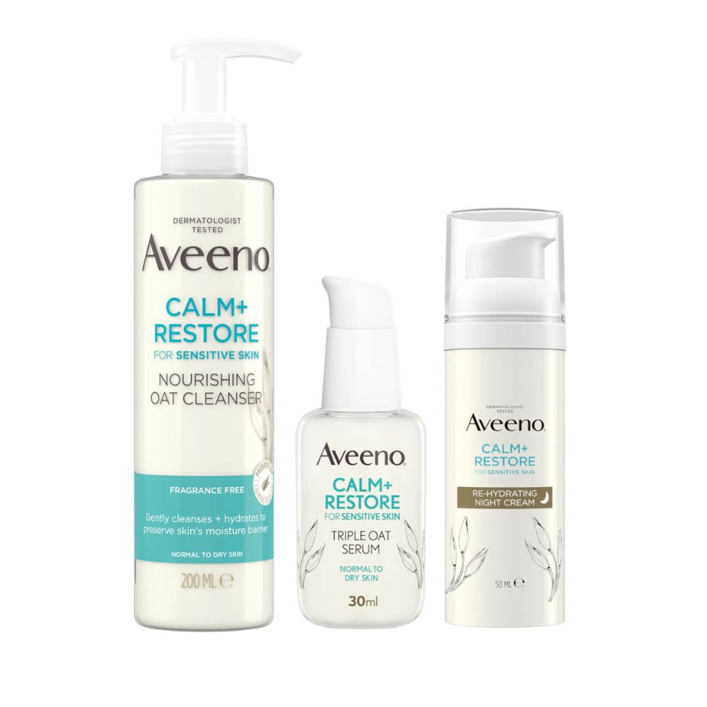 Aveeno Face Calm and Restore Night Nourish Routine