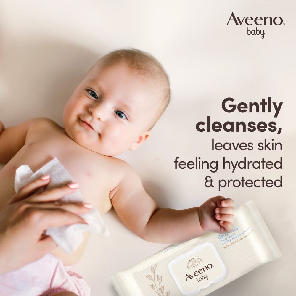 Aveeno Baby Daily Care Baby Wipes - Pack of 12 (869 Wipes)