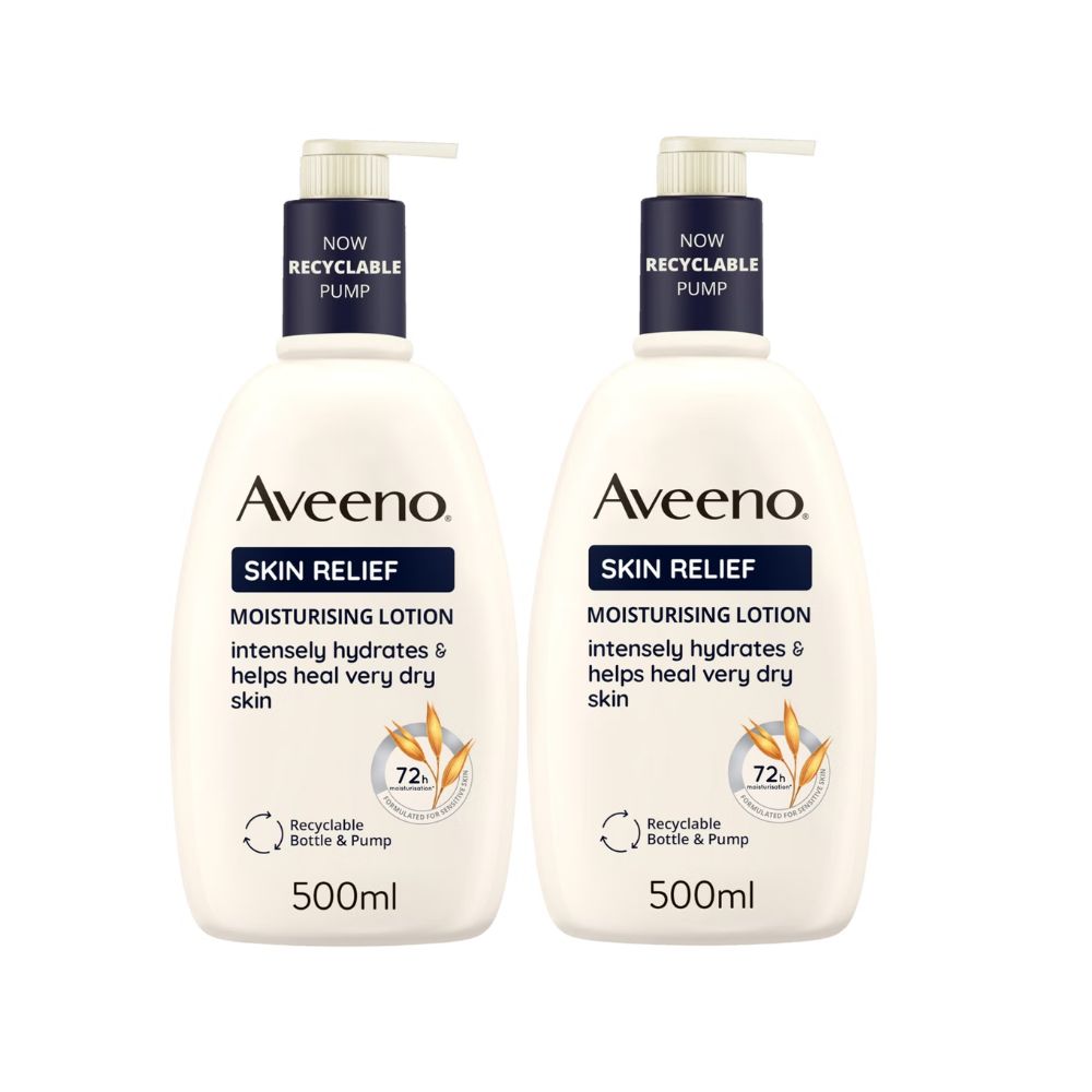 Aveeno Skin Relief Lotion Duo for Intense Hydration 1L Mega Bundle