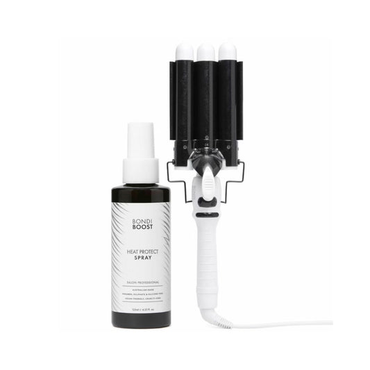 BondiBoost 32mm Wave Wand and Heat Protect Spray 125ml Bundle