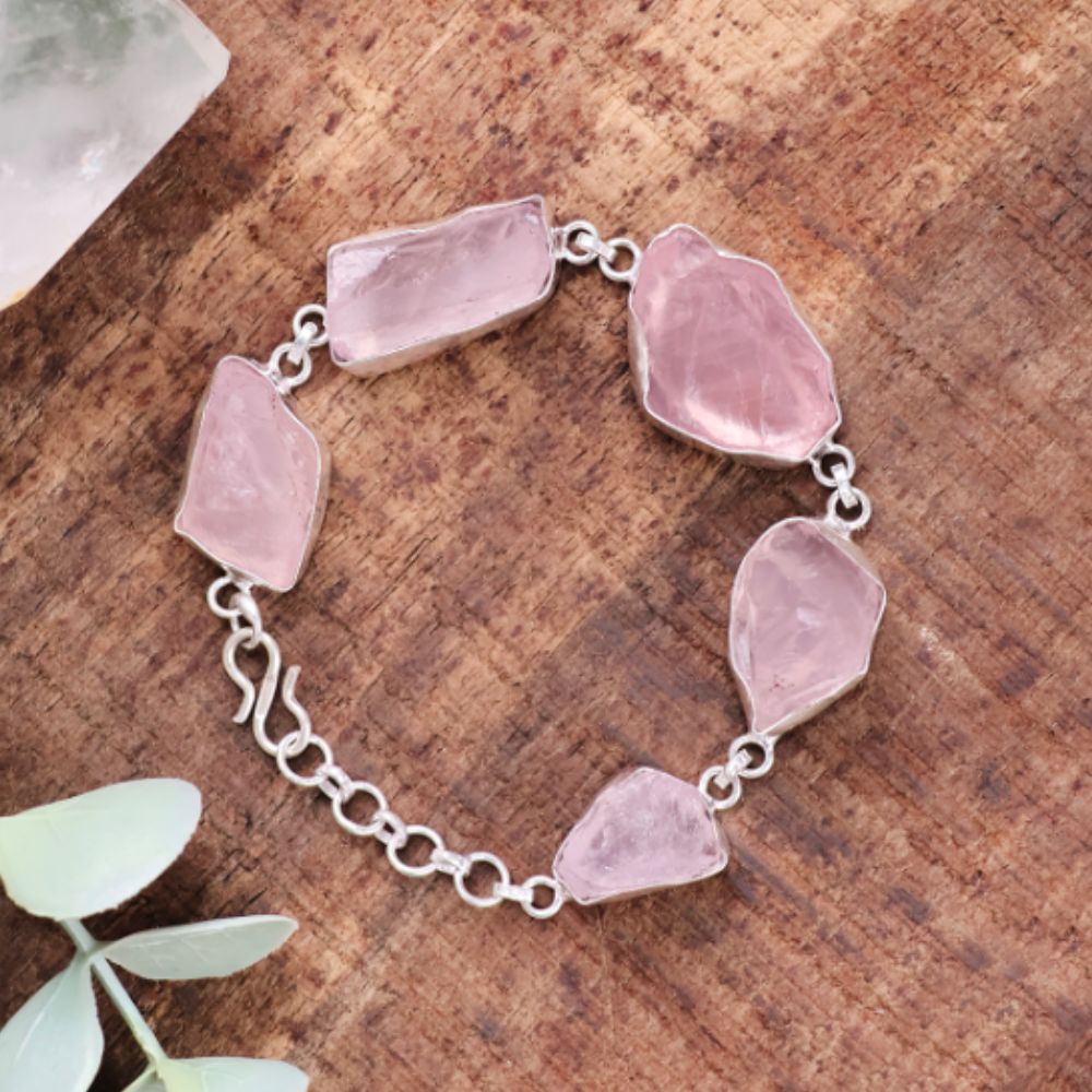 Rose Quartz Raw Bracelet