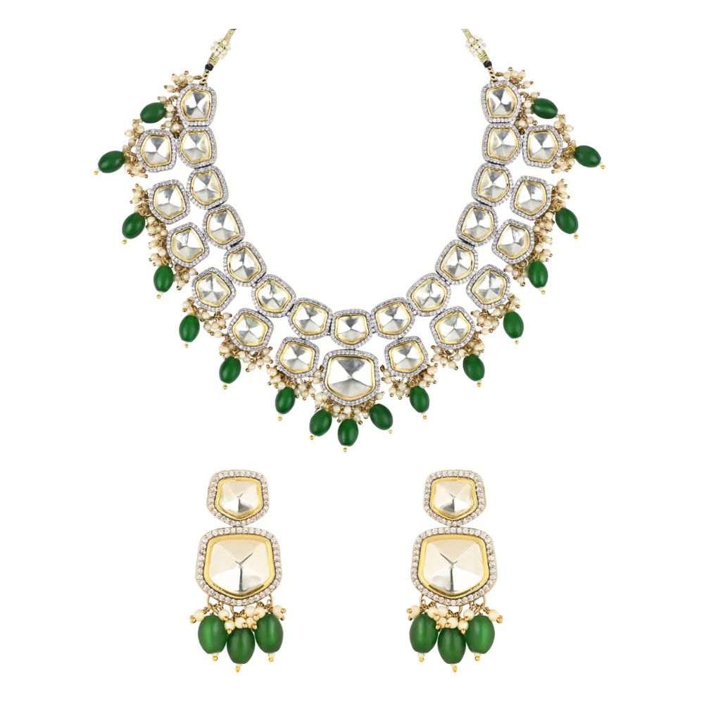 Taapsee Green Polki Kundan Neckpiece