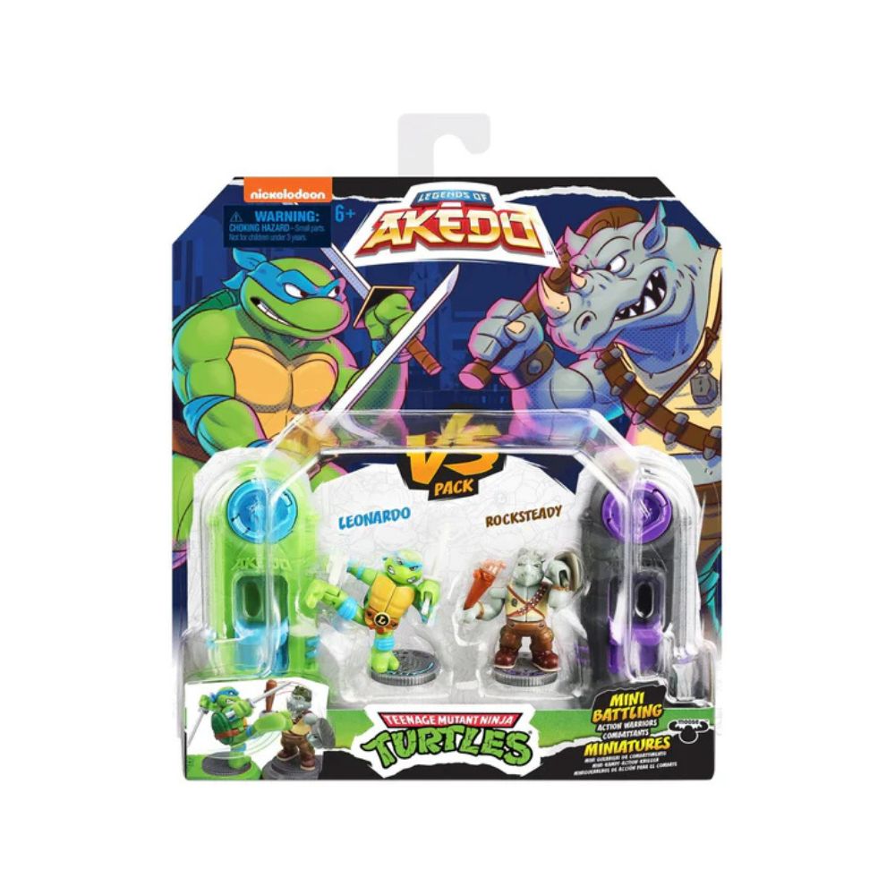 Akedo TMNT S1 Leonardo vs Rocksteady