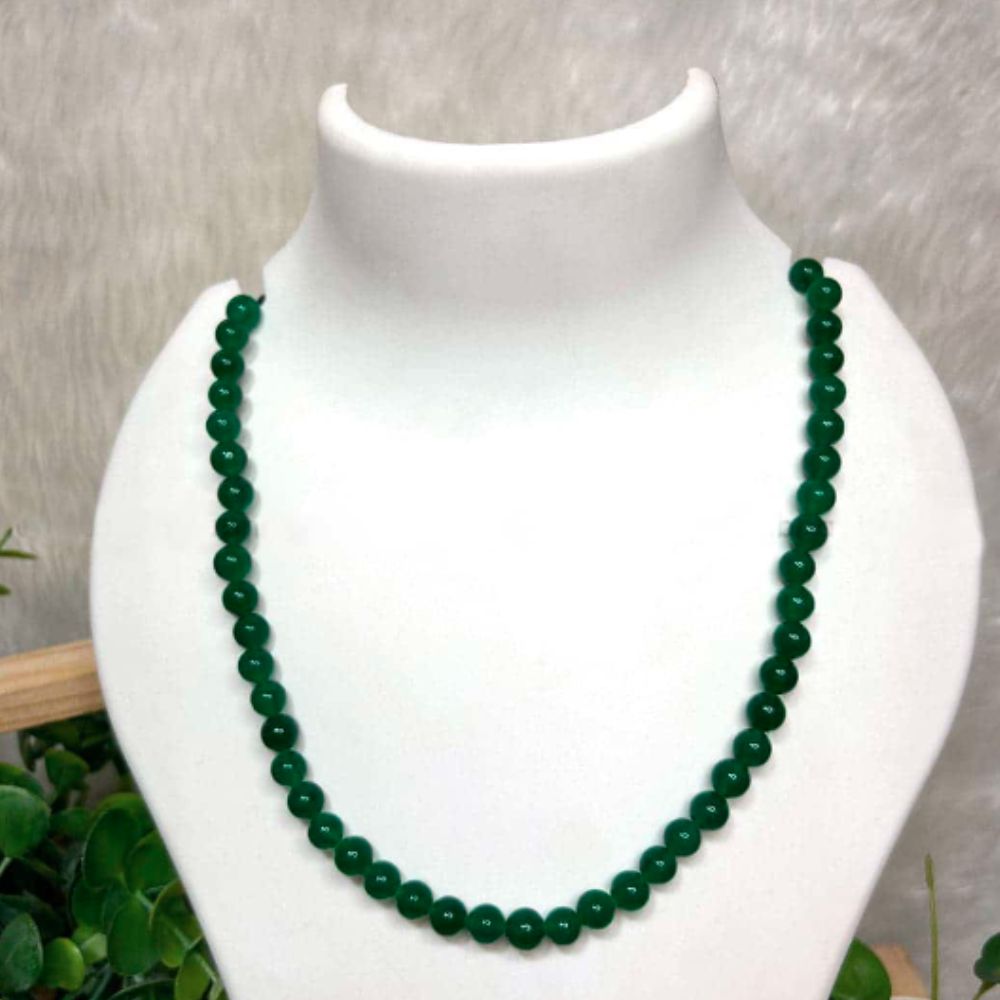 Green Jade 8mm Beads Necklace