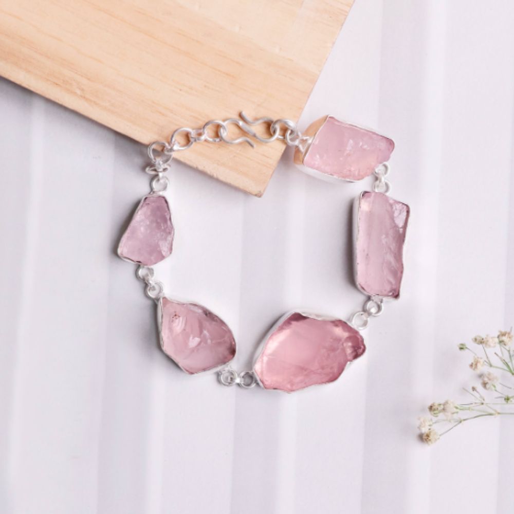 Rose Quartz Raw Bracelet