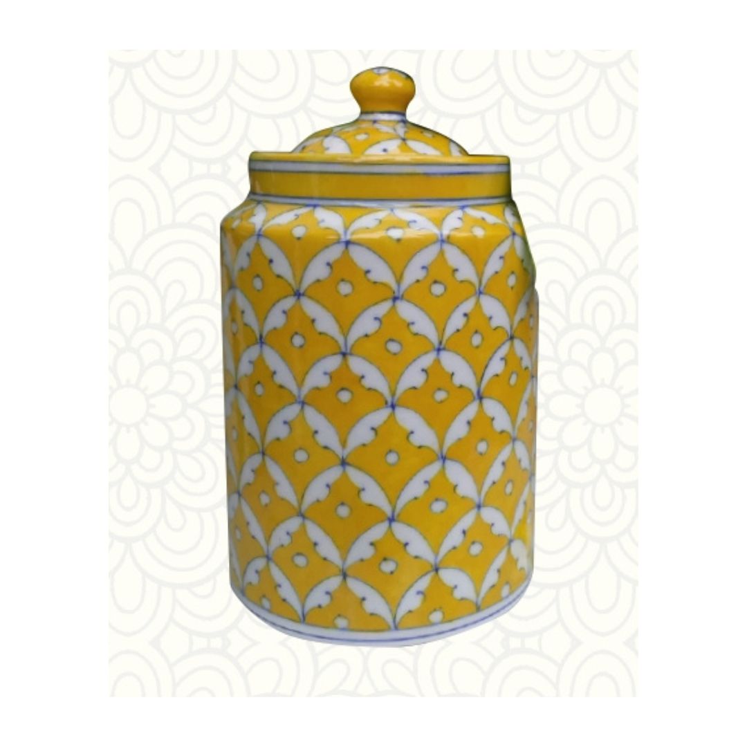 Lily Yellow Geometrical  6" Canisters