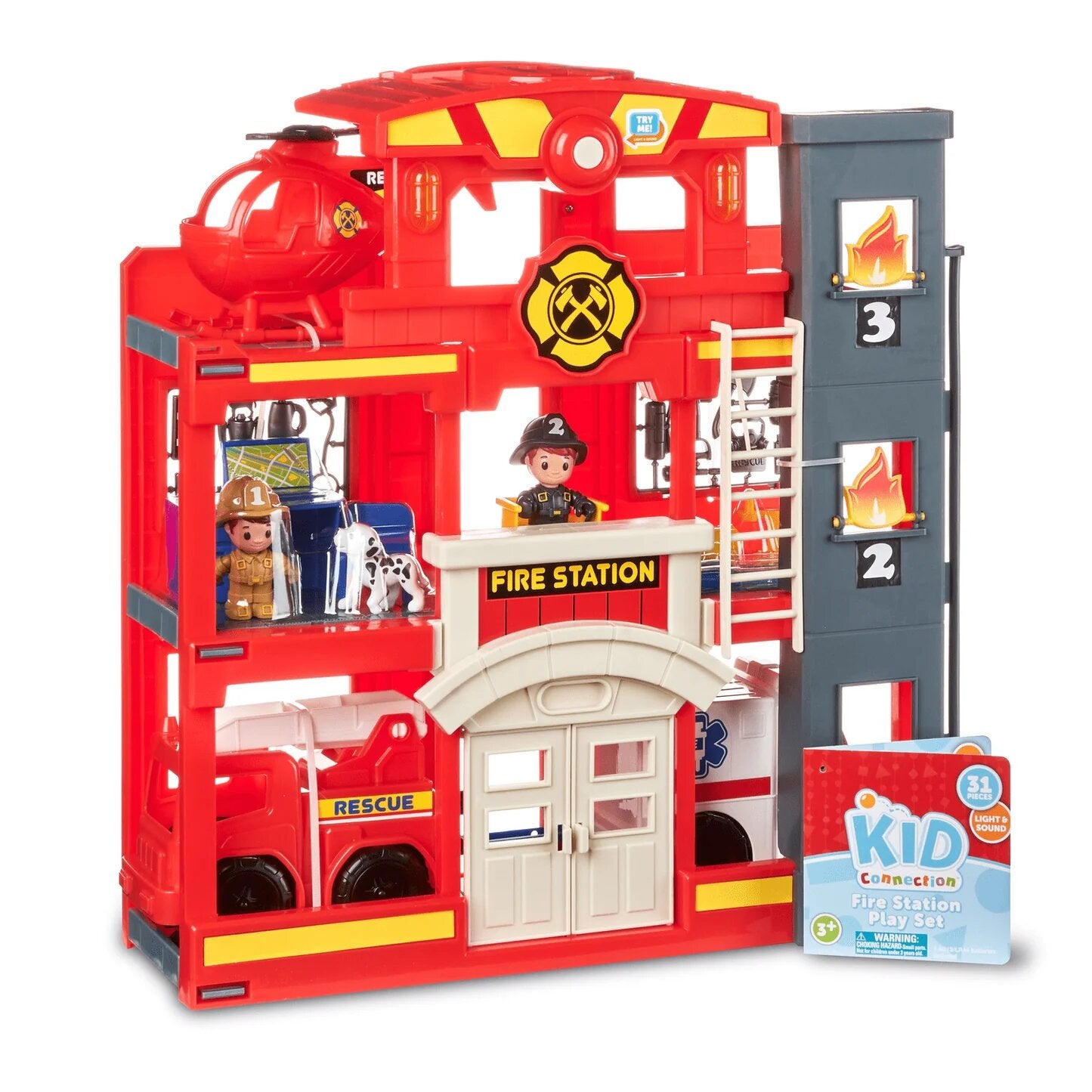 TINY KIDDOM L&S RESCUE MISSION FIRE STATION PLAYSET