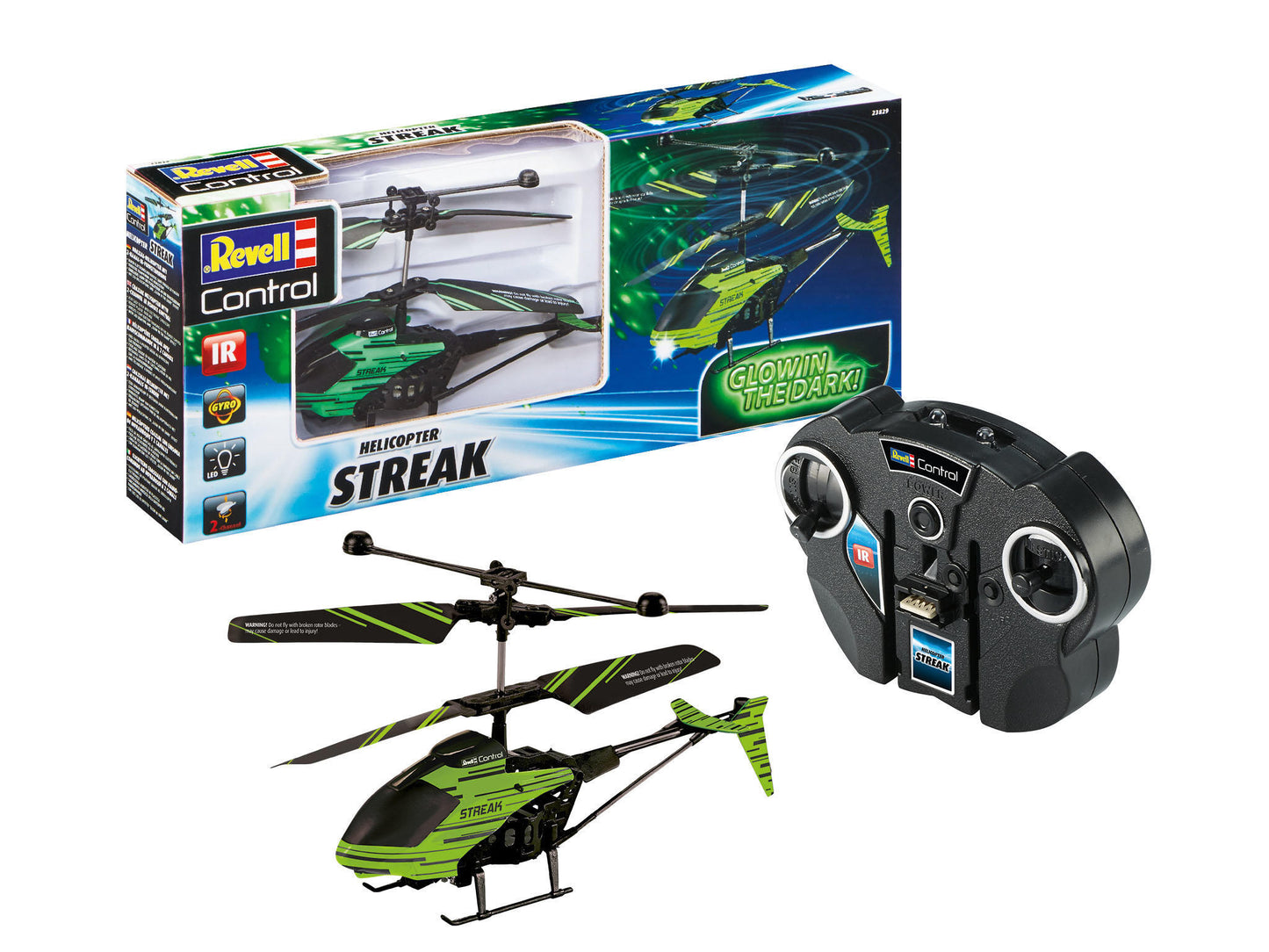 RC HELICOPTER STREAK GLOW IN THE DARK